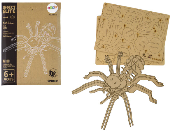 Mamido Dřevěné 3D puzzle Pavouk 31 dílků