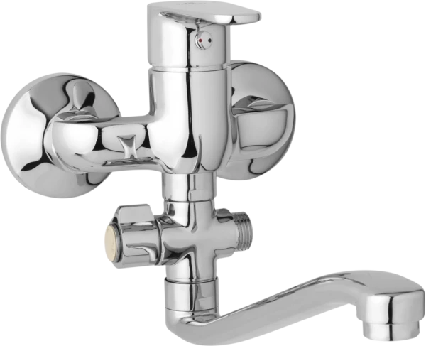 JB Sanitary Nástěnná umyvadlová a sprchová baterie TIRA, rozteč 100 mm, otočný přepínač, bez příslušenství, S ramínko 250 mm D10 32 20