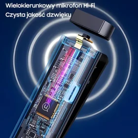 USAMS ZB244MKF01 / Klopový mikrofon / bezdrátový 2,4GHz / ENC potlačení šumu / Lightning / dosah 10 m (ZB244MKF01)