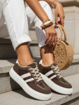 Dámské kožené tenisky ZY1392 LA351P hnědé- FashionStreet 38