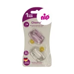 NIP CHERRY Šidítko kaučuk velikost 1 (0-6m) červená/hnědá 2ks (NIP38882-51)