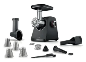 Bosch MFWS440B Serie 4 stříbrná / Mlýnek na maso / 1900 W / 2,5 kg/min / 2 rychlosti / reverz (MFWS440B)