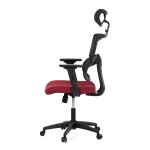 Kancelářská židle, potah bordó látka a černá síťovina MESH, houpací mech.