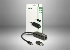 Inter-Tech Argus IT-732 černá / Adaptér / USB-C na RJ-45 / 2,5 Gigabit Ethernet / podpora WOL (88885593)