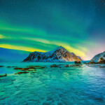 Nástěnný poznámkový kalendář 2026 NOTIQUE - Polární záře, 30 x 30 cm - BEZ ČEŠTINY