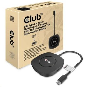 CLUB3D CSV-1550 video hub MST USB-C na DisplayPort 1.4 černá / 4K 60Hz (CSV-1550)