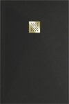 MEXEN/S - Stone+ obdélníková sprchová vanička 100 x 80, černá, mřížka zlatá 44708010-G