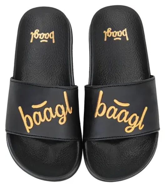 BAAGL Pantofle Logo Gold vel. 40 / Protiskluzová podrážka / Dětské i dospělé velikosti