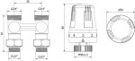 MEXEN/S - G01 středová termostatická souprava pro radiátor DN50, středová 1/2"x3/4", nikl W912-012-918-01