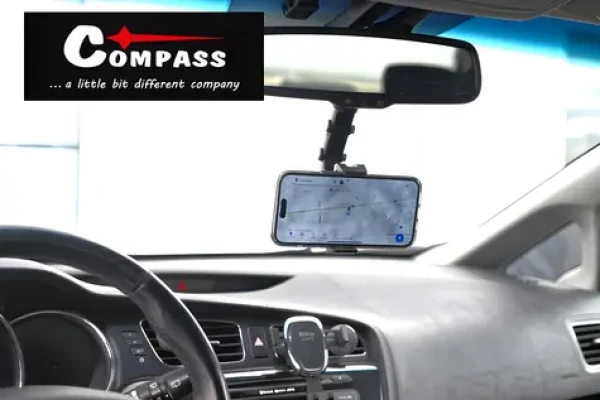 Compass Držák telefonu a GPS s čelistí / Držák do auta / 3D nastavitelné rameno / Šířka 6,5-10 cm