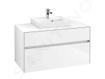 VILLEROY & BOCH - Collaro Umyvadlová skříňka, 1000x548x500 mm, 2 zásuvky, Glossy White C01600DH