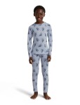 Dětské merino spodky ICEBREAKER Kids Merino 200 Oasis Leggings Bear Tour AOP, Zinc Blue/Aop velikost: 12