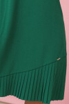 308-4 KARINE elegantní trapézové šaty s asymetrickým řasením - ZELENÉ XXL