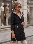 Dámská přechodová bunda typu parka s kapucí, černá, FashionStreet TY5833 XL