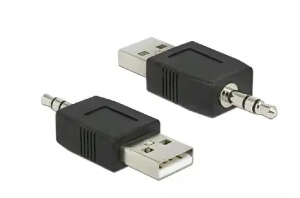 Delock adaptér USB-A samec - Jack 3,5mm samec pro iPod Shuffle / Adaptér / černý (66069)