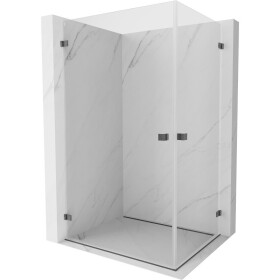 MEXEN/S - Lunar-B Duo sprchový kout dveře křídlové 100 x 95, transparent, grafit kartáčovaná 832-100L-095P-66-00