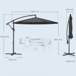 Zahradní slunečník, šedý, kov, ASL-E1116 GREY