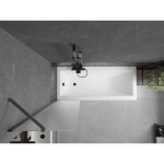 MEXEN/S - Next vanová zástěna FIX 50 x 150, dekor, grafit metal 895-050-000-00-30-95