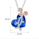 Exkluzivní náhrdelník Swarovski Elements Rolanda - srdce, Modrá 40 cm + 5 cm (prodloužení)