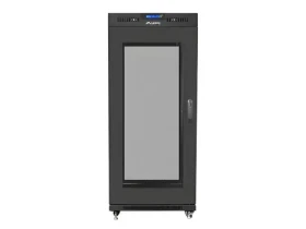 Lanberg Stojanový rozvaděč 15U 800x1000 černá / Stojanový rozvaděč / 19" / LCD displej / Skleněné dveře (FF01-8015-23BL)