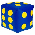 FRONTI Dětský taburet KOSTKA 30 cm - modrá + žlutá