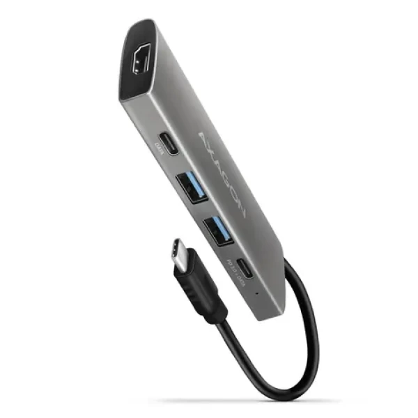AXAGON HMC-5G21, USB 10Gb/s hub, porty 2x USB-A, 2x USB-C, HDMI 4k/30, PD 60W, kabel USB-C 13cm (HMC-5G21)