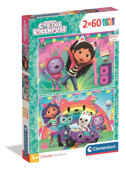 Puzzle 2x60 dílků Gabby a její domeček - Clementoni