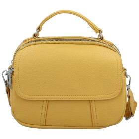 Trendy dámská koženková crossbody kabelka Badamia, žlutá