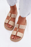 Dámské nazouváky na platformě ZX6092-2 226369 béžové - Sweet Shoes 39