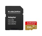 SanDisk MicroSDHC karta 512GB Extreme PLUS (R250/W1700MB/s, UHS-I V30, Rescue Pro Deluxe) + adaptér EDF_493850