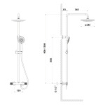 SAPHO - SOLARIS sprchový sloup s termostatickou baterií, černá/měď mat WD139PG