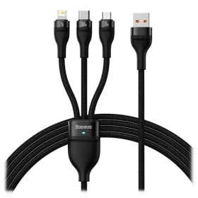 Baseus CASS030001 Kabel USB-A (M) - Micro-USB (M) 18W USB-C (M) 100W Lightning (M) 20W 1.2 m černá (CASS030001)