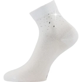 LONKA Ponožky dámské elegantní FLITANA 03 s kamínky BÍLÉ (3 páry) 39-42 126893
