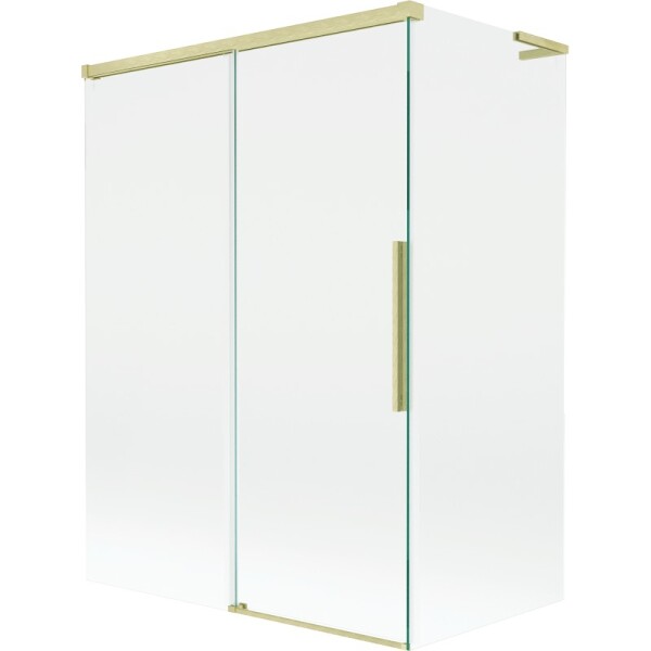 MEXEN/S - Rox L vanová zástěna 2-křídlová posuvná 120 + 70 x 150, transparent, zlatá kartáčovaná 8C9L-120-070-55-00