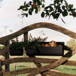 Ferm Living Závěsný truhlík na balkon Uma Black Medium, černá barva, kov