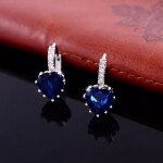Náušnice Swarovski Elements Elizabeth Sapphire - srdíčko, Tmavě modrá