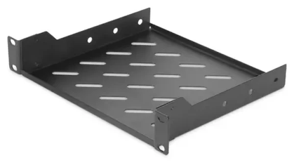 Digitus 1U černá / Pevná police do racku / hloubka 254 mm / nosnost 25 kg (DN-10-TRAY-2-B)