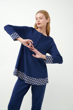 Vamp - Těhotenské pyžamo 21402 - Vamp blue print m