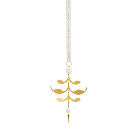 Royal Copenhagen Pozlacená vánoční ozdoba Palmetto 12 cm, zlatá barva, kov