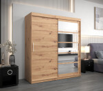 Šatní skříň Abi Ro1 Barva korpusu: Dub Sonoma, Rozměry: 150 cm, Dveře: Bílá