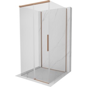 MEXEN/S - Rox-3S sprchový kout 3 stěnný , posuvný 95 x 95, transparent, měď kartáčovaná 8C2-095-095-65-00-3S
