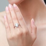 Elenys stříbrný rhodiovaný prsten Třpytivá kapka Velikost: 5 (EU: 49-50)