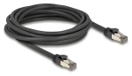 Delock RJ45 Cat.6A U/FTP černá / Síťový kabel / 5 m / nerezový vnitřní plášť / odolný proti vlhkosti a prachu (80243)