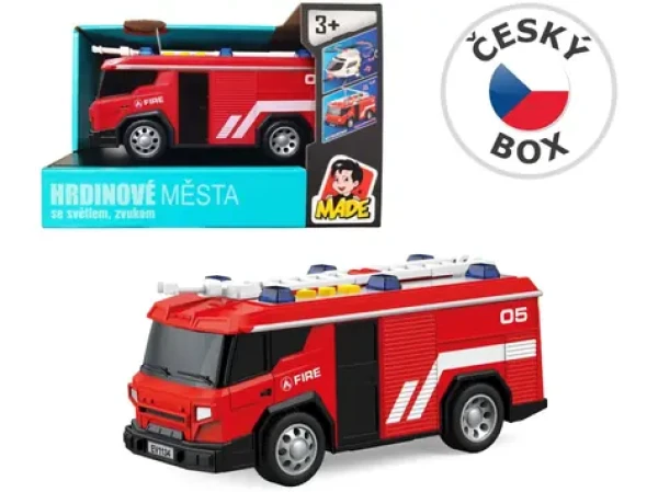 Made 25233 - Auto hasiči 1:24 s bateriemi
