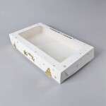 Dortisimo Vánoční krabice na cukroví bílo-zlatá nepromastitelná (35 x 20 x 6 cm)