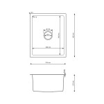 Erga HD, 1-komorový ocelový dřez 370x450x210 mm, zlatá, ERG-MLS-HD3745G