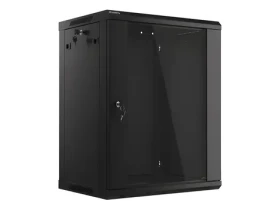 Lanberg WF01-6415-10B černá / Nástěnný rozvaděč 19" / 15U / 600×450 mm / skleněné dveře / flat pack (WF01-6415-10B)