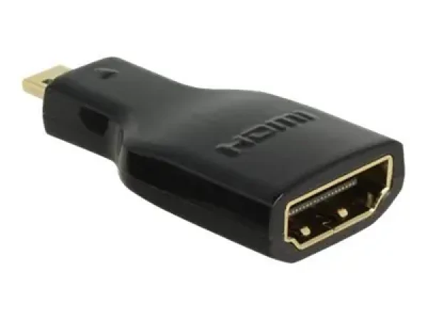DeLock HDMI A - Micro-D černá / Adaptér / Micro-HDMI (M) - HDMI (F) / 4K / pozlacené kontakty (65664)
