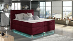 Boxspring Amadeo Rozměr: 140 x 200 cm, látka: Berlin 01, Varianta: S LED osvětlení
