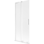MEXEN/S - Velar L dvoukřídlá posuvná vanová zástěna 80 x 150, dekor, bílá 896-080-003-31-20